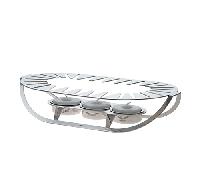 Stainless steel food warmer - Chauffe plat ovale acier 15x32cm